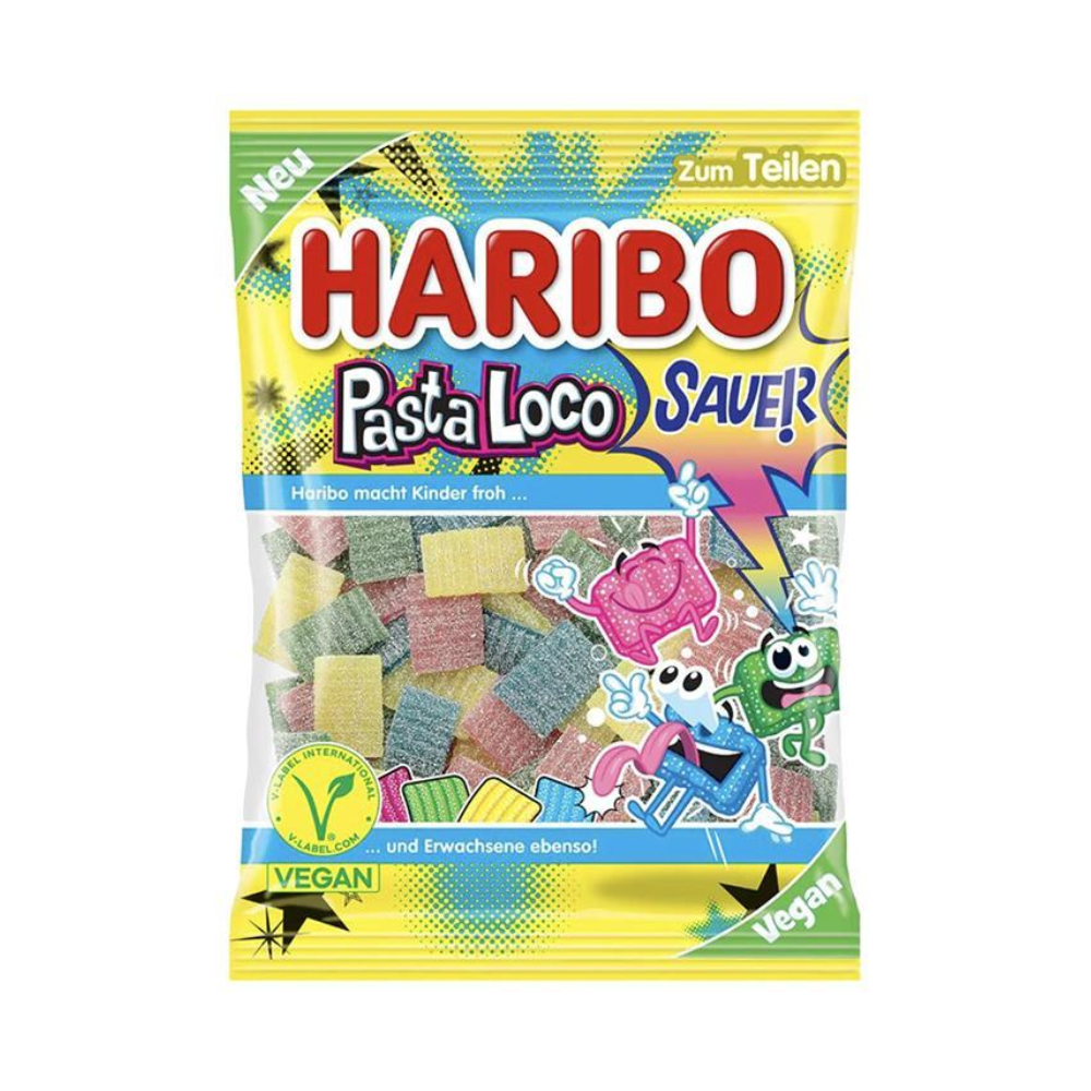Haribo (German) - Spaghetti Fizz Strawberry Gummy Candy | Lehr's