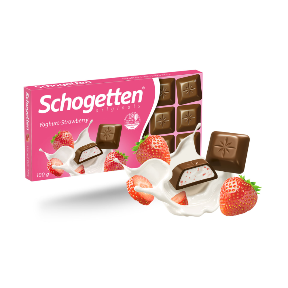 Schogetten - Joghurt-Erdbeer (Yogurt-Strawberry) Chocolate Bites | Lehr's  German Specialties