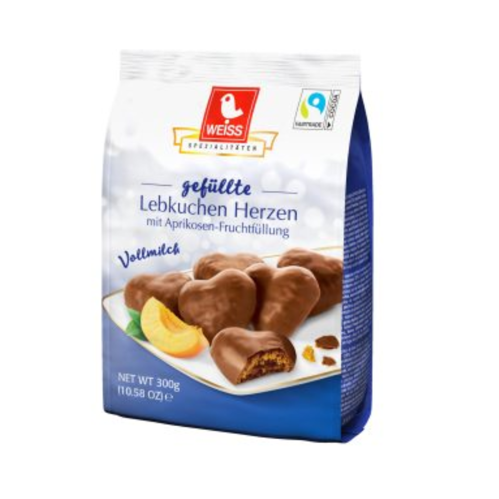 Weiss - Gefüllte Lebkuchen Herzen Vollmilch (Filled Gingerbread